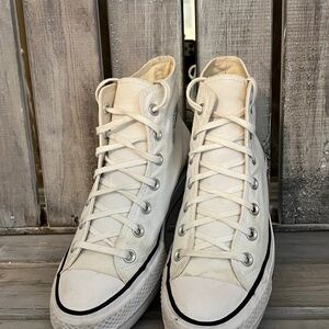 Classic White High-Top Athletic Shoes